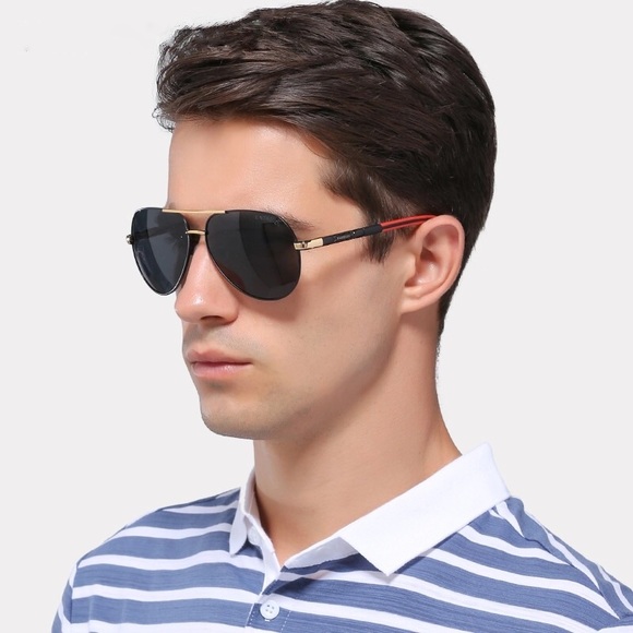 KINGSEVEN Vintage Red Mirrored Polarized Aviator Sunglasses - Picture 2 of 16